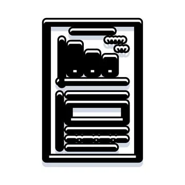 Mobile screen displaying business data analysis reporting Stock Illustration