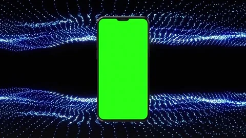 Mobile screen frame for images and copy text. Green screen smartphone mockup on Stock Footage 248905480