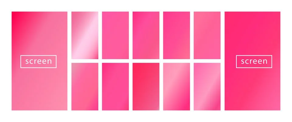 Mobile screen lock display collection of colorful backgrounds in trendy neon Stock Illustration