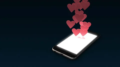 Mobile screen with social media notification like icon Stock Footage 162507268