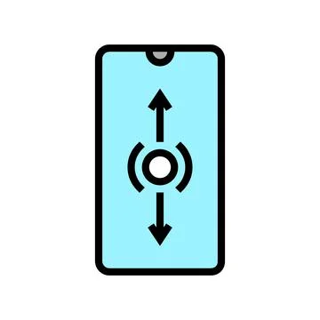 Mobile scroll color icon vector illustration イラスト素材