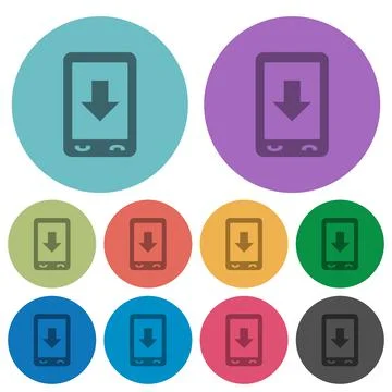 Mobile scroll down color darker flat icons Illustrazione stock