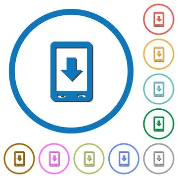 Mobile scroll down icons with shadows and outlines 스톡 일러스트