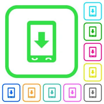 Mobile scroll down vivid colored flat icons Illustrazione stock