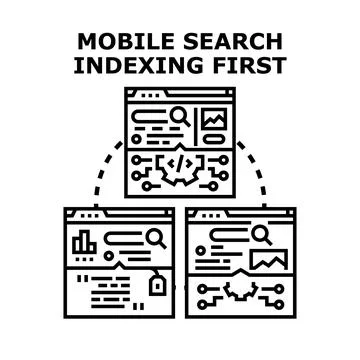 Mobile search indexing first strategy developing content Stockillustratie