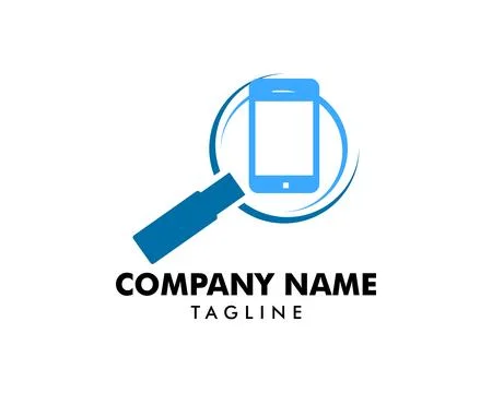 Mobile Search Logo Design Template Stock Illustration