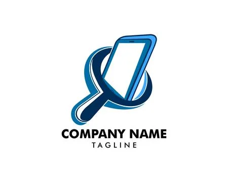 Mobile Search Logo Design Template Stock Illustration