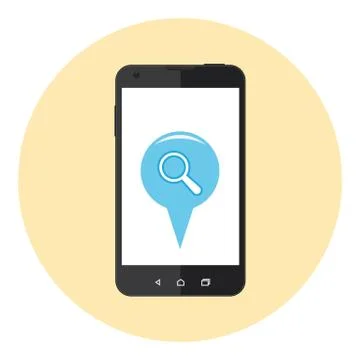 Mobile Search Marker Stock Illustration