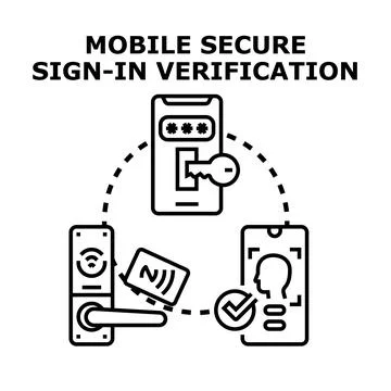 Mobile secure sign in verification concept with multiple authentication metho Stock Illustration