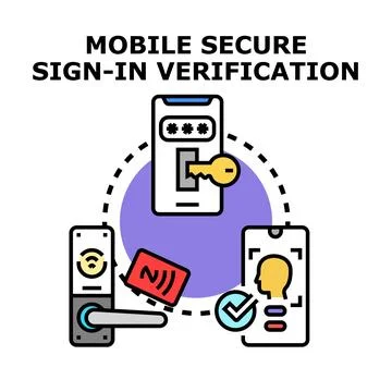 Mobile secure sign in verification concept with multiple authentication metho Stock Illustration