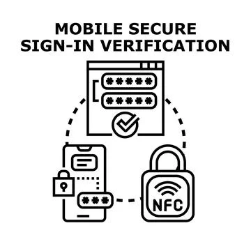 Mobile secure sign in verification process and authentication Stock Illustration