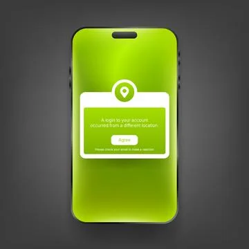 Mobile Security Alert Notification User Interface Design Stock Illustration