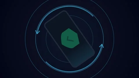 Mobile Security and Data Protection Concept on a Smartphone Screen with a G.. Видео 347276781