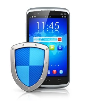 Mobile security and data protection concept Stock Illustration