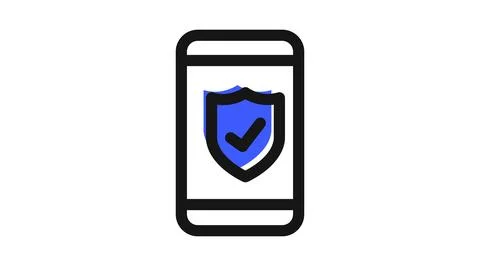 Mobile security and data protection icon Stock Illustration