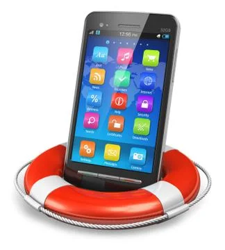 Mobile security and emergency services concept Stock Illustration