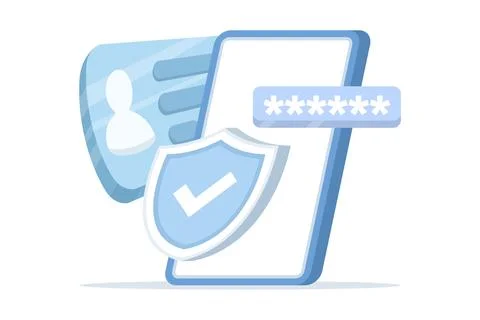 Mobile Security and Protection System Concept. Personal data protection system. 스톡 일러스트