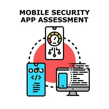 Mobile security application assessment and testing process Illustrazione stock