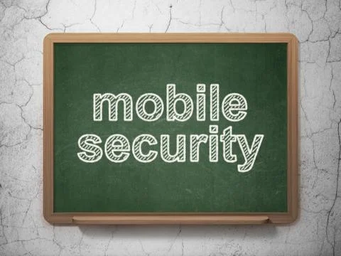 Mobile Security on chalkboard background 스톡 일러스트