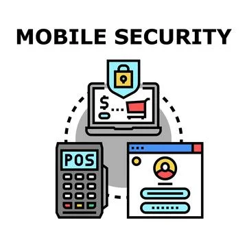 Mobile security concept for online payment protection Illustrazione stock