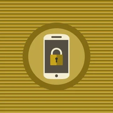 Mobile security flat icon Stock Illustration