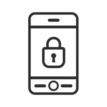 Mobile security icon. Cyber security symbol. Smartphone sign. Stock Illustration