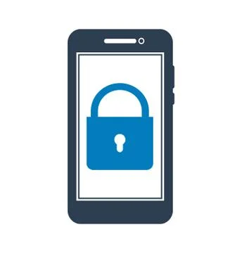 Mobile Security Icon. Flat style vector EPS. Stockillustratie