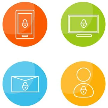 Mobile Security Icons Illustrazione stock