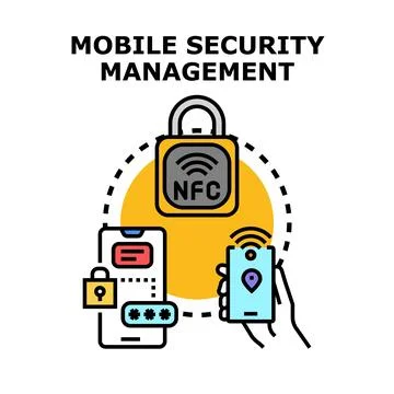 Mobile security management protecting device and data access 스톡 일러스트