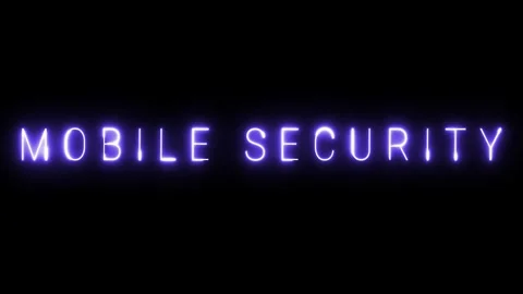 Mobile Security Neon Sign 库存影片 287406348