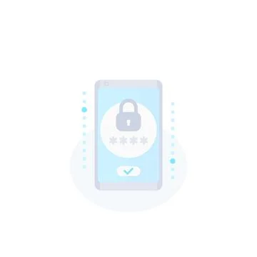 Mobile security, password access and authentication vector icon イラスト素材