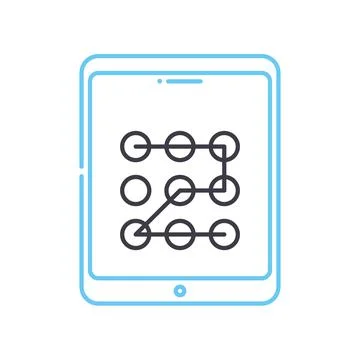 Mobile security pin code line icon, outline symbol, vector illustration, concept Stock-Illustration