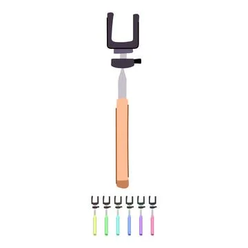 Mobile selfie stick vector cartoon graphic Stock Illustration