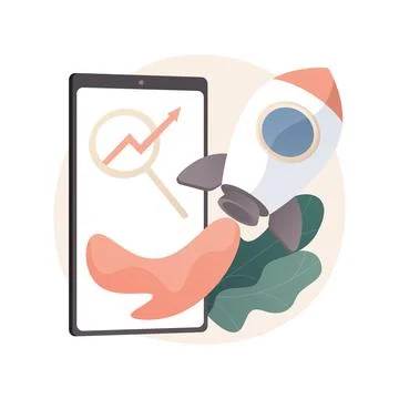 Mobile SEO abstract concept vector illustration. Stock Illustration