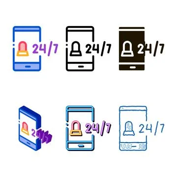 Mobile service icon vector outline edition Stock Illustration