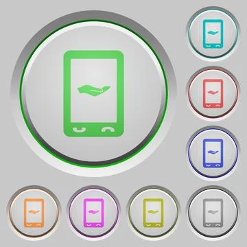 Mobile services push buttons Stock Illustration