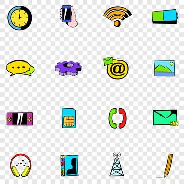 Mobile set icons 스톡 일러스트