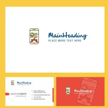 Mobile setting  Logo design with Tagline &amp; Front and Back Busienss Card Templ Stock Illustration
