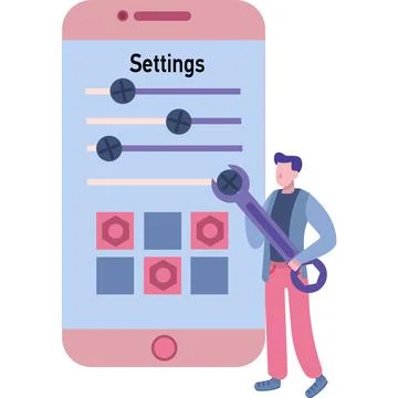 Mobile settings icon phone app setup vector Stockillustratie