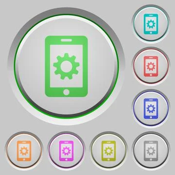 Mobile settings push buttons Stock Illustration