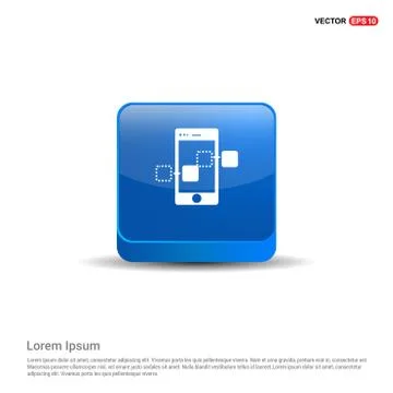 Mobile Share Icone - 3d Blue Button Illustrazione stock