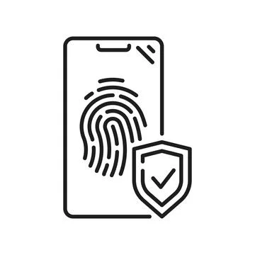 Mobile with shield security, smartphone protect Illustrazione stock