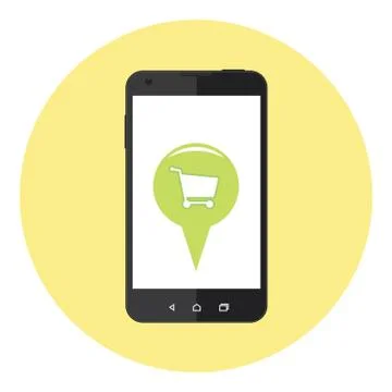 Mobile Shop Location Stock Illustration