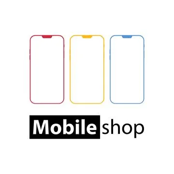 Mobile shop logo vector background Stock Illustration