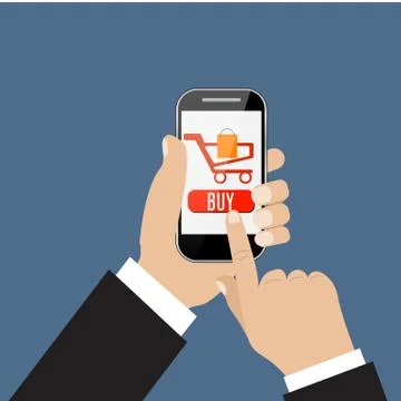 Mobile shopping button Stock-Illustration