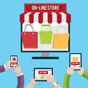 Mobile shopping concept Stock Illustration