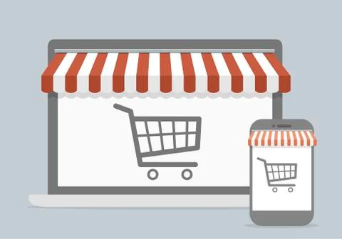 Mobile shopping concept Stock Illustration