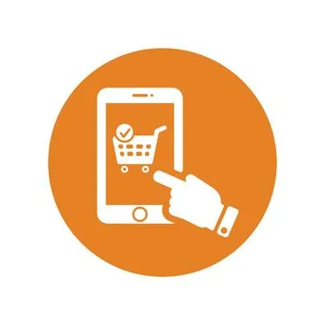 Mobile Shopping Icon design, e-commerce Stock Illustration