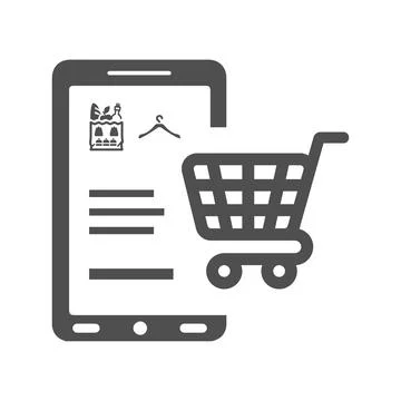 Mobile Shopping Icon Stock Illustration