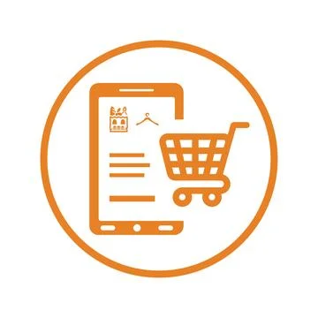 Mobile Shopping Icon Stock Illustration